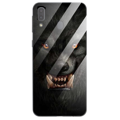 Wolf Eyes Tempered Glass Phone Case for Samsung Galaxy A20