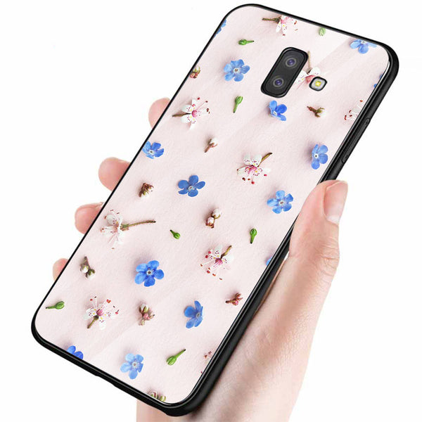 Beautiful Flowers Tempered Glass Phone Case for Samsung Galaxy J6 Plus