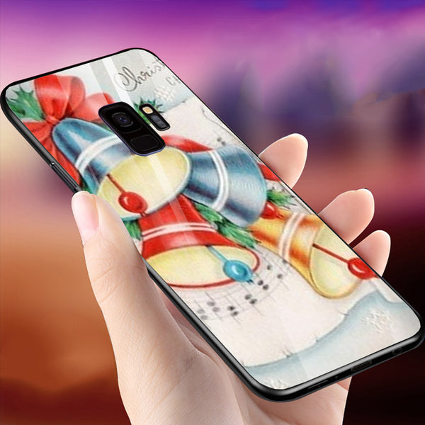Merry Chrismas Tempered Glass Phone Case for Samsung Galaxy S9