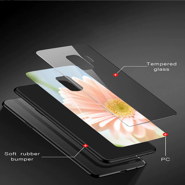 Beautiful Flowers Tempered Glass Phone Case for Samsung Galaxy S9 Plus