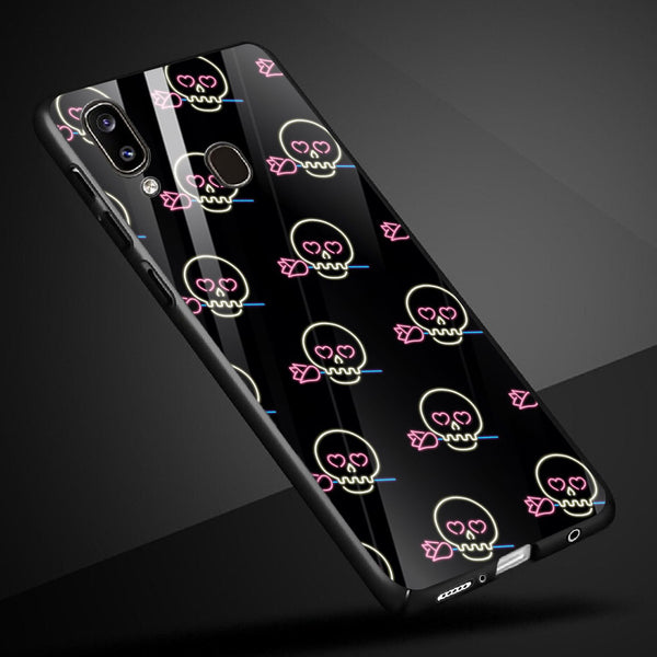 Halloween Skull Tempered Glass Phone Case for Samsung Galaxy A40