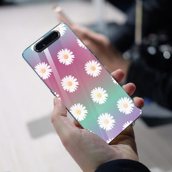 Beautiful Flowers Tempered Glass Phone Case for Samsung Galaxy A80