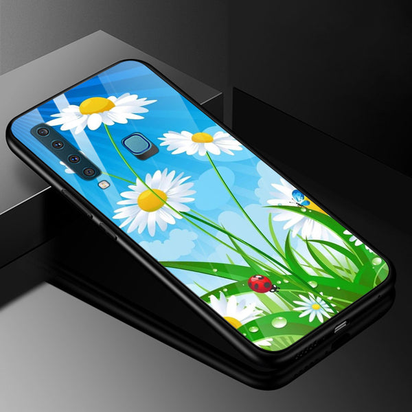 Beautiful Flowers Tempered Glass Phone Case for Samsung Galaxy A9 2018