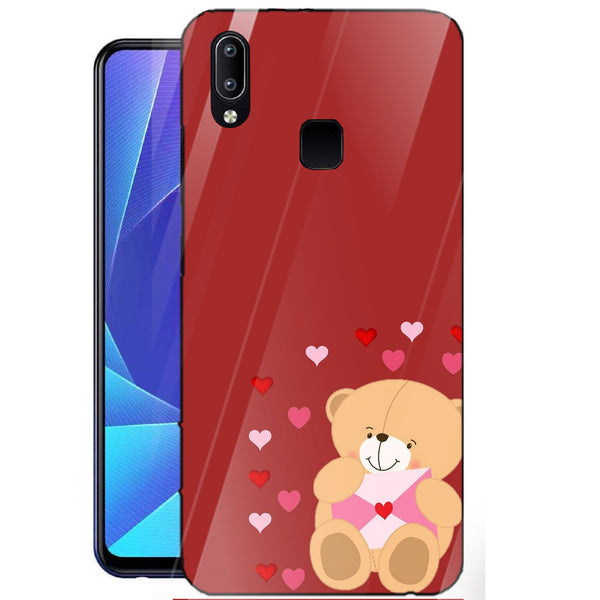 Cute Teddy Bear Tempered Glass Phone Case for Vivo Y95
