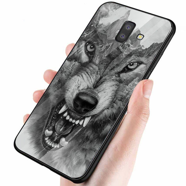 Wolf Eyes Tempered Glass Phone Case for Samsung Galaxy J6 Plus