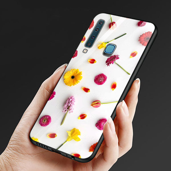 Beautiful Flowers Tempered Glass Phone Case for Samsung Galaxy A9 2018