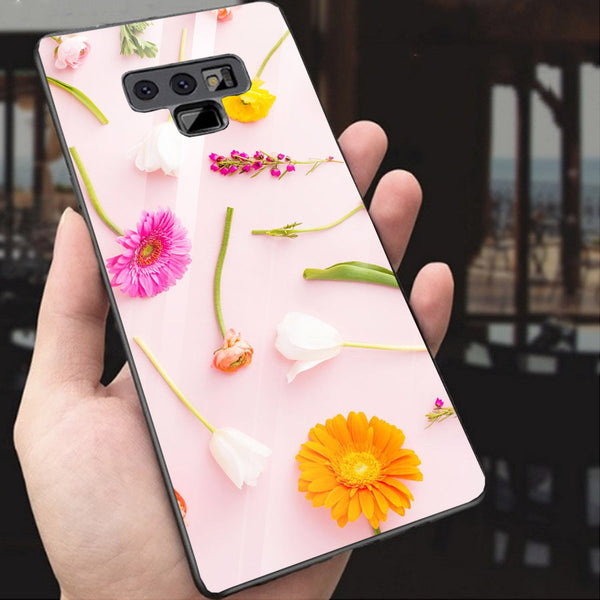Beautiful Flowers Tempered Glass Phone Case for Samsung Galaxy Note 9