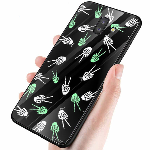 Halloween Skull Tempered Glass Phone Case for Samsung Galaxy J6 Plus