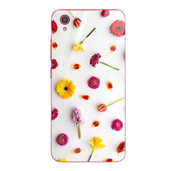 Beautiful Flowers Tempered Glass Phone Case for Vivo Y91