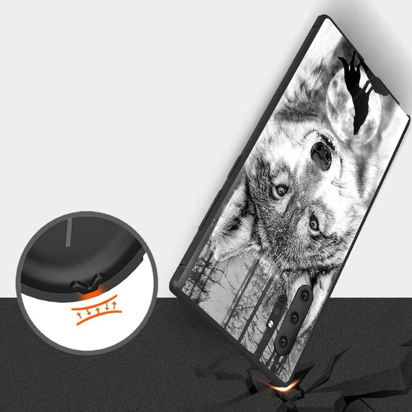 Wolf Eyes Tempered Glass Phone Case for Samsung Galaxy Note 10 Plus