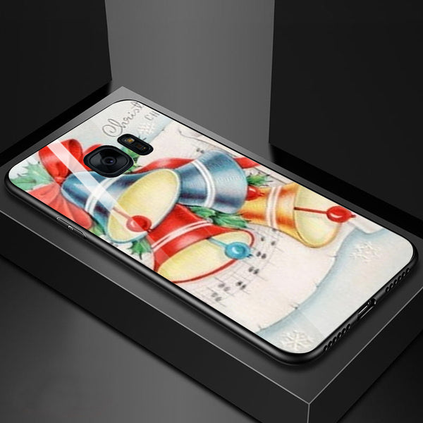 Merry Chrismas Tempered Glass Phone Case for Samsung Galaxy S7