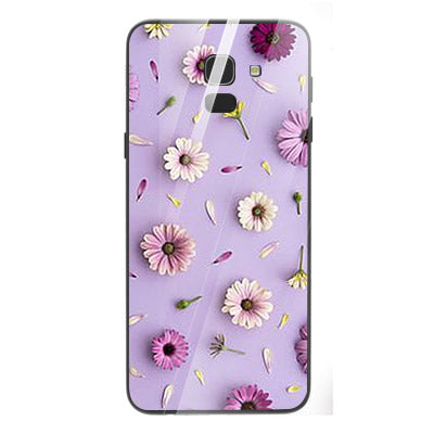 Beautiful Flowers Tempered Glass Phone Case for Samsung Galaxy J6 2018