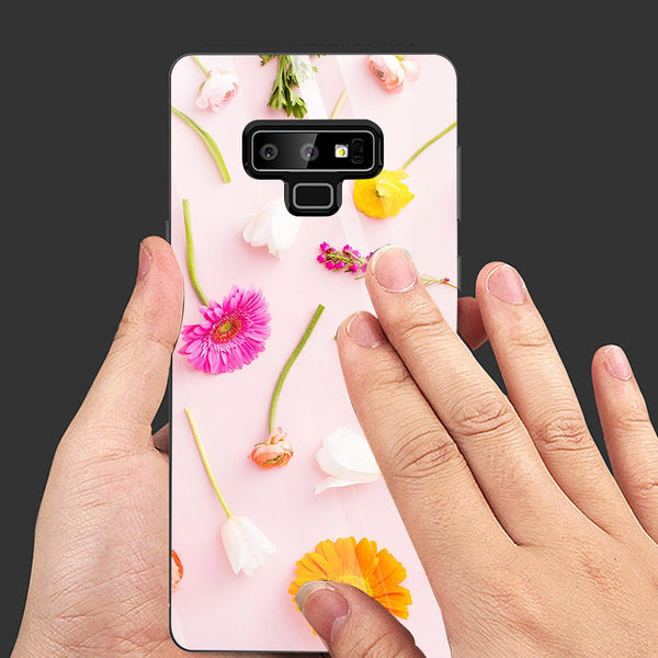 Beautiful Flowers Tempered Glass Phone Case for Samsung Galaxy Note 9