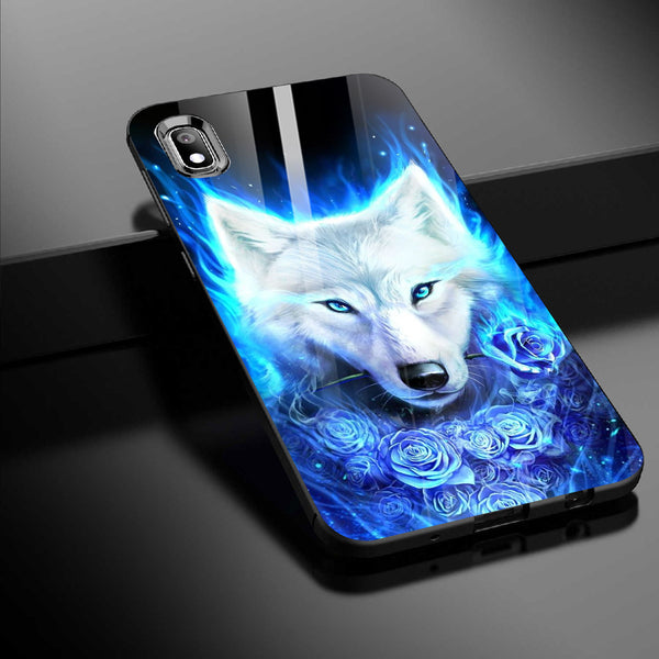 Wolf Eyes Tempered Glass Phone Case for Samsung Galaxy A10