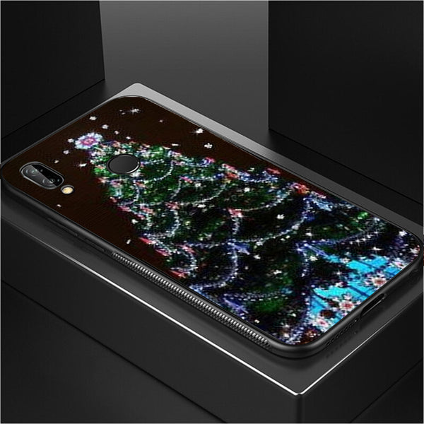 Merry Chrismas Tempered Glass Phone Case for Samsung Galaxy A20