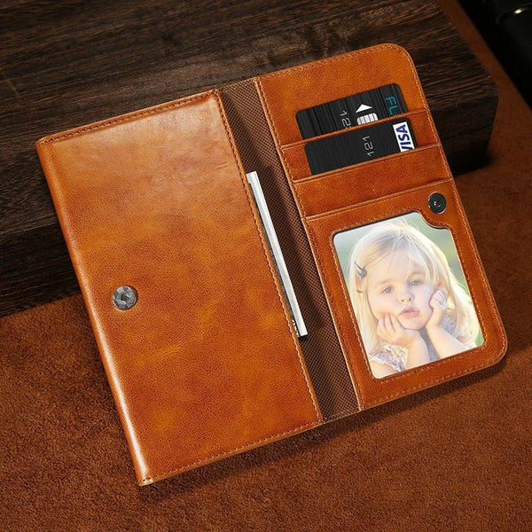 Vintage Leather Three Fold Flip Wallet Case For iPhone 7 Plus