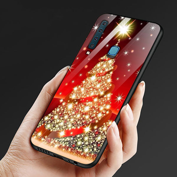 Merry Chrismas Tempered Glass Phone Case for Samsung Galaxy A9 2018