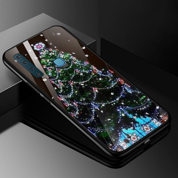 Merry Chrismas Tempered Glass Phone Case for Samsung Galaxy A9 2018