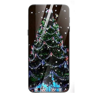 Merry Chrismas Tempered Glass Phone Case for Samsung Galaxy J6 2018