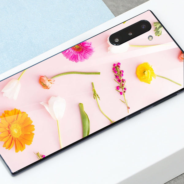 Beautiful Flowers Tempered Glass Phone Case for Samsung Galaxy Note 10