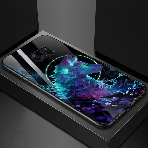 Wolf Eyes Tempered Glass Phone Case for Samsung Galaxy S7 Edge