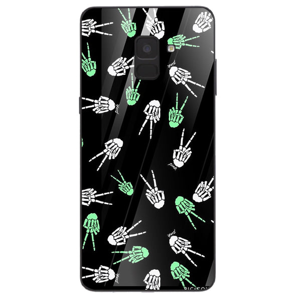 Halloween Skull Tempered Glass Phone Case for Samsung Galaxy A8 Plus