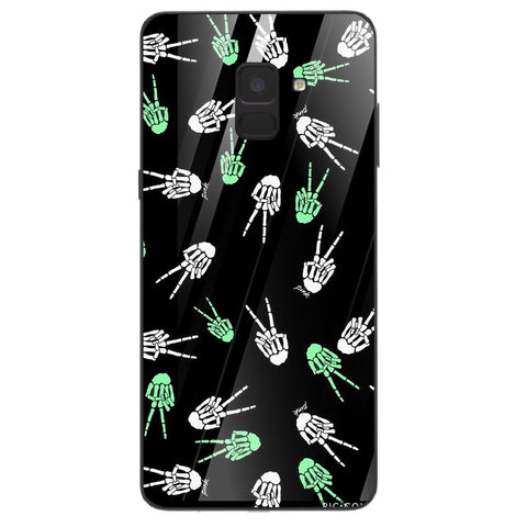 Halloween Skull Tempered Glass Phone Case for Samsung Galaxy A8 Plus