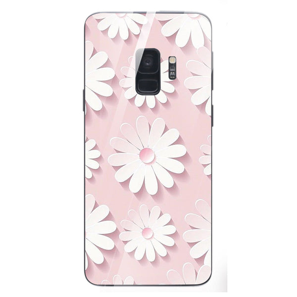 Beautiful Flowers Tempered Glass Phone Case for Samsung Galaxy S9