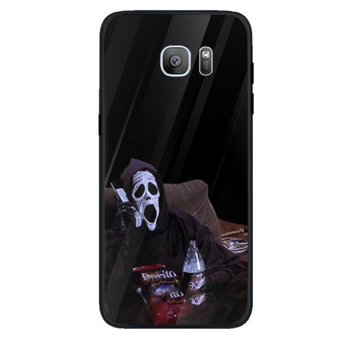Halloween Skull Tempered Glass Phone Case for Samsung Galaxy S7 Edge