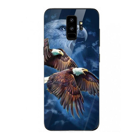 Eagle Tempered Glass Phone Case for Samsung Galaxy S9 Plus