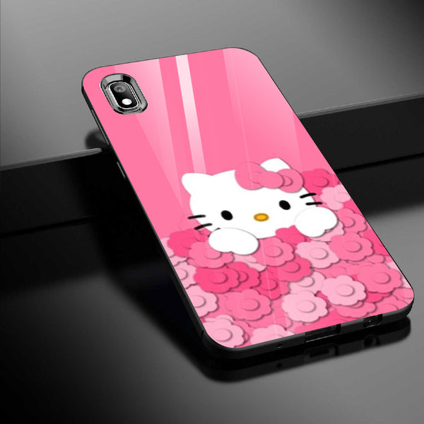 Cute Teddy Bear Tempered Glass Phone Case for Samsung Galaxy A10