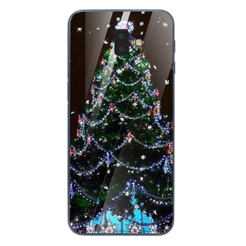 Merry Chrismas Tempered Glass Phone Case for Samsung Galaxy J6 Plus