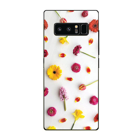 Beautiful Flowers Tempered Glass Phone Case for Samsung Galaxy Note 8