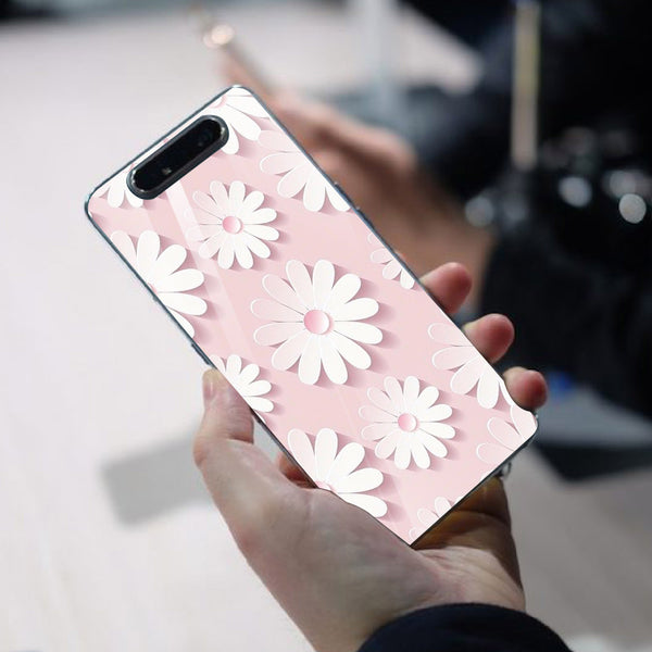 Beautiful Flowers Tempered Glass Phone Case for Samsung Galaxy A80