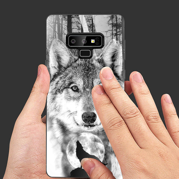 Wolf Eyes Tempered Glass Phone Case for Samsung Galaxy Note 9