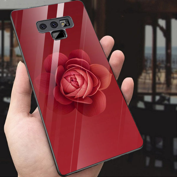 Beautiful Flowers Tempered Glass Phone Case for Samsung Galaxy Note 9