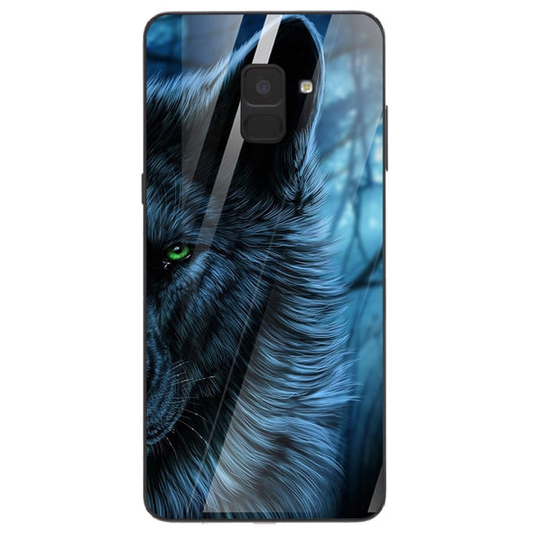 Wolf Eyes Tempered Glass Phone Case for Samsung Galaxy A8 Plus