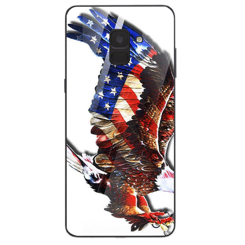 Eagle Tempered Glass Phone Case for Samsung Galaxy A8 Plus