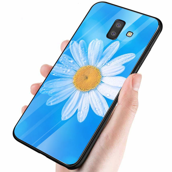 Beautiful Flowers Tempered Glass Phone Case for Samsung Galaxy J6 Plus