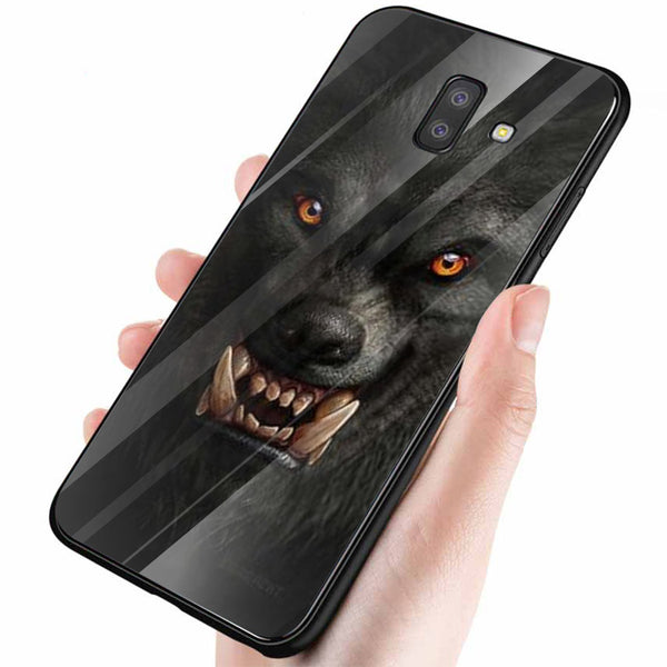 Wolf Eyes Tempered Glass Phone Case for Samsung Galaxy J6 Plus