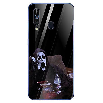 Halloween Skull Tempered Glass Phone Case for Samsung Galaxy A60