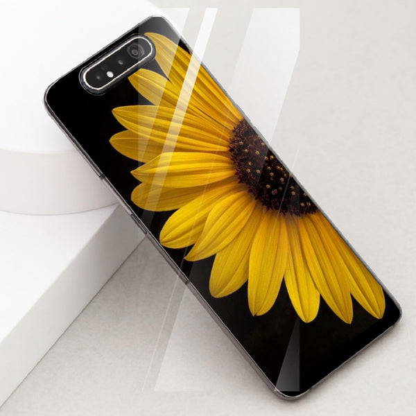 Beautiful Flowers Tempered Glass Phone Case for Samsung Galaxy A80