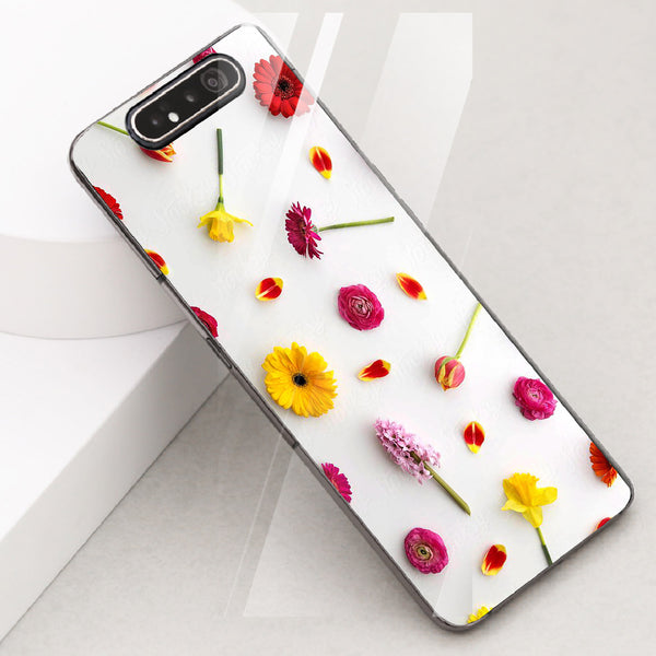 Beautiful Flowers Tempered Glass Phone Case for Samsung Galaxy A80
