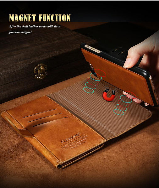 Vintage Leather Three Fold Flip Wallet Case For iPhone 7 Plus