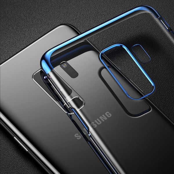 Luxury Transparent  Plating Hard Plastic Case For Samsung Galaxy S9 S9 Plus