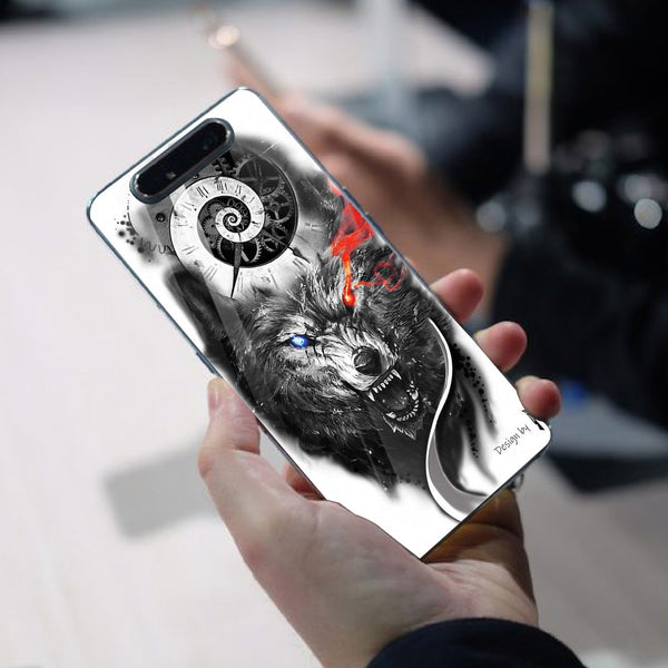 Wolf Eyes Tempered Glass Phone Case for Samsung Galaxy A80