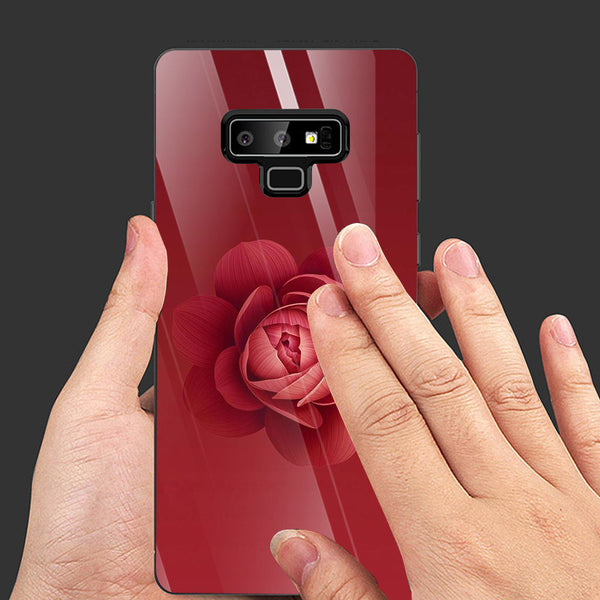 Beautiful Flowers Tempered Glass Phone Case for Samsung Galaxy Note 9