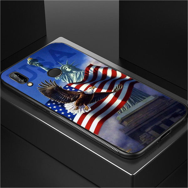 Eagle Tempered Glass Phone Case for Samsung Galaxy A20