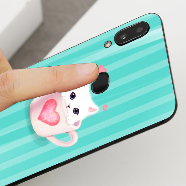 Cute Teddy Bear Tempered Glass Phone Case for Samsung Galaxy A10S