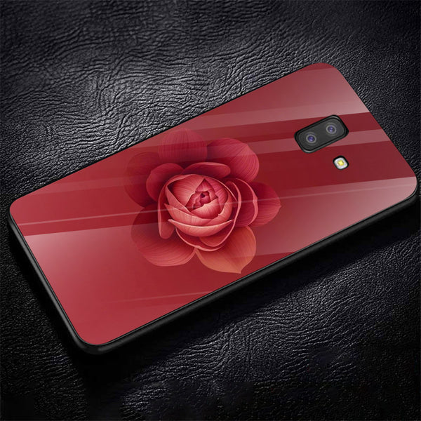 Beautiful Flowers Tempered Glass Phone Case for Samsung Galaxy J6 Plus